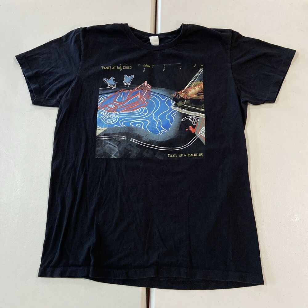 Vintage Panic At The Disco Shirt Mens Large Black Y2K Emo Death Of A Bachelor
